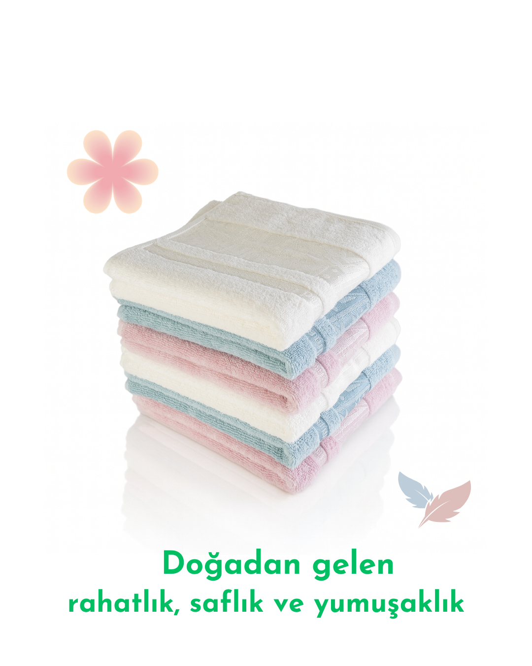 %70  Bambu Lüks El ve Yüz Havlusu Seti (6'lı) 85*50